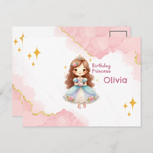 Carte Postale Princesse Delight d'anniversaire (Devant / Derrière)