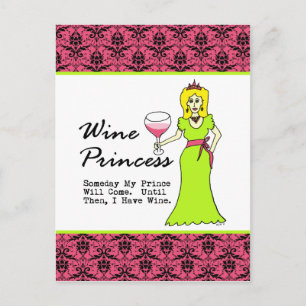 Carte Postale Princesse des Vins "Un Jour Mon Prince Viendra..."