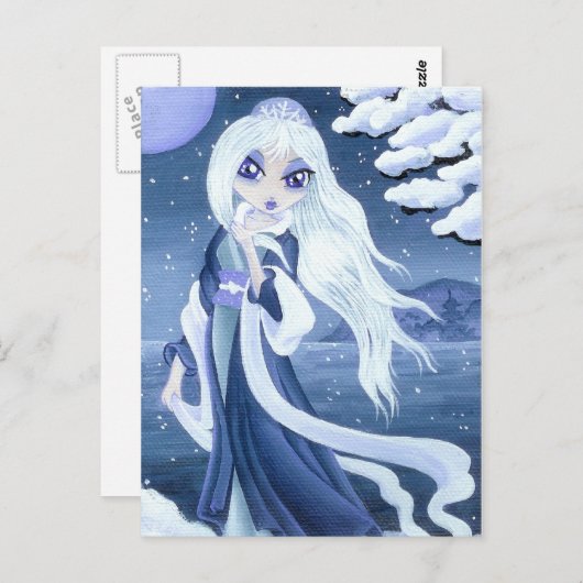 Carte postale Princesse d'hiver en Neige (Devant / Derrière)