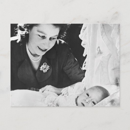 Carte Postale Princesse Elizabeth avec son fils Prince Charles (Devant)