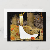 Carte Postale Princesse en blanc avec fleurs (Devant / Derrière)