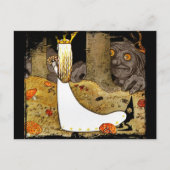 Carte Postale Princesse en blanc avec fleurs (Devant)