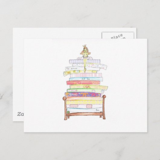 Carte Postale princesse et pois (Devant / Derrière)