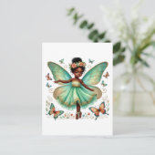 Carte Postale Princesse fée avec papillons (Debout devant)