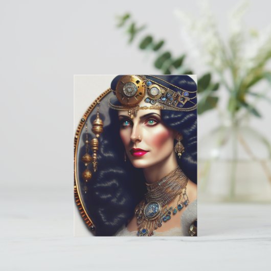 Carte Postale princesse guerrière Steampunk (Debout devant)