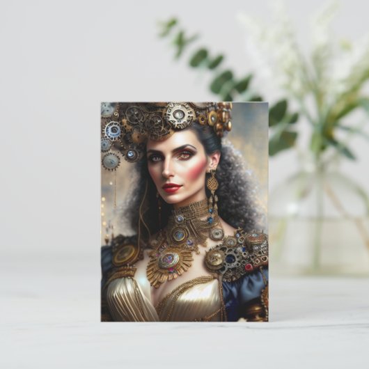 Carte Postale princesse guerrière Steampunk (Debout devant)