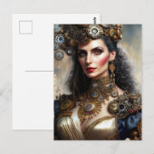 Carte Postale princesse guerrière Steampunk (Devant / Derrière)