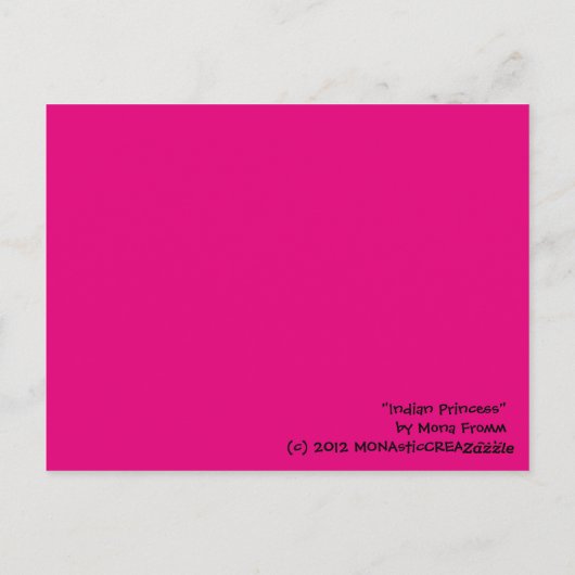 Carte Postale "Princesse indienne" (Dos)