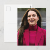 Carte Postale Princesse Kate rose stylisée (Devant / Derrière)