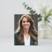 Carte Postale Princesse Kate vert blanc stylisé (Debout devant)