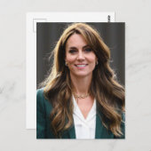 Carte Postale Princesse Kate vert blanc stylisé (Devant / Derrière)