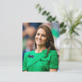 Carte Postale Princesse Kate vert stylisé (Debout devant)