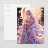 Carte Postale Princesse Luna Anime Fantaisie Artistique (Devant / Derrière)