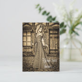 Carte Postale Princesse Médiévale Sépia Art Renaissance (Debout devant)