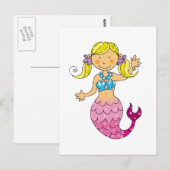 Carte Postale princesse mermaid (Devant / Derrière)