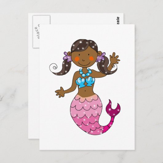Carte Postale princesse mermaid (Devant / Derrière)
