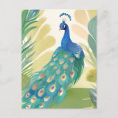 Carte Postale Princesse Peacock | Aquarelle Nature animale (Devant)