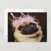 Carte Postale Princesse Pug (Devant / Derrière)