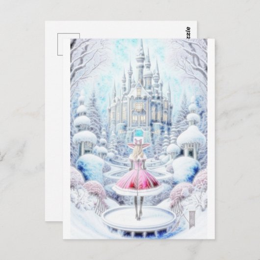 Carte Postale Princesse rose (Devant / Derrière)