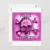 CARTE POSTALE PRINCESSE SKULLY PINK PRINT DE PIRATE (Devant / Derrière)