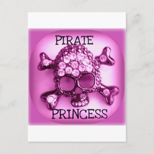 CARTE POSTALE PRINCESSE SKULLY PINK PRINT DE PIRATE (Devant)