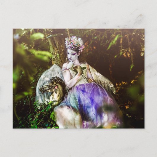 Carte Postale Princesse Unicorne Lumière (Devant)