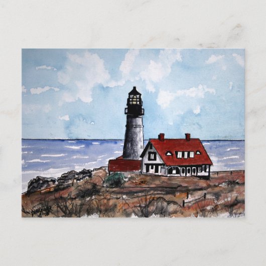 carte postale principale du phare de portland head (Devant)