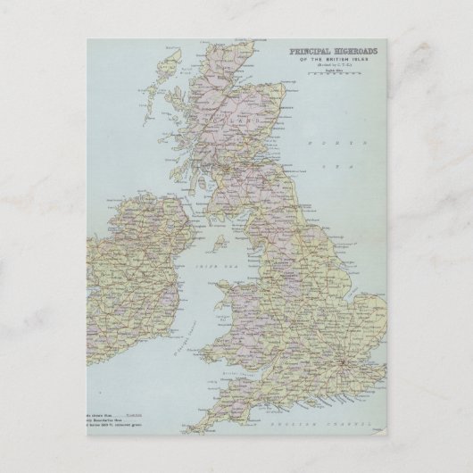 Carte Postale Principaux points forts des îles britanniques (Devant)