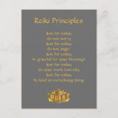 Carte Postale Principes de Reiki Gris et Or (Devant)