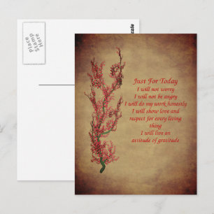 Carte Postale Principes de Reiki Inspirants Juste Pour Aujourd'h