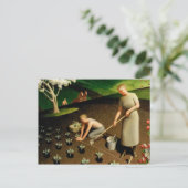 Carte Postale Printemps à la campagne, 1941 par Grant Wood (Debout devant)
