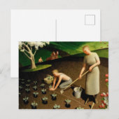 Carte Postale Printemps à la campagne, 1941 par Grant Wood (Devant / Derrière)