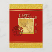 Carte Postale Printemps Chinois Cochon Année 2019 Greeting Postc (Devant)