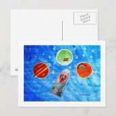 Carte Postale ...Printemps Dans L'Espace...art de Jutta Gabriel. (Devant / Derrière)