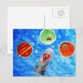 Carte Postale ...Printemps Dans L'Espace...art de Jutta Gabriel. (Devant / Derrière)