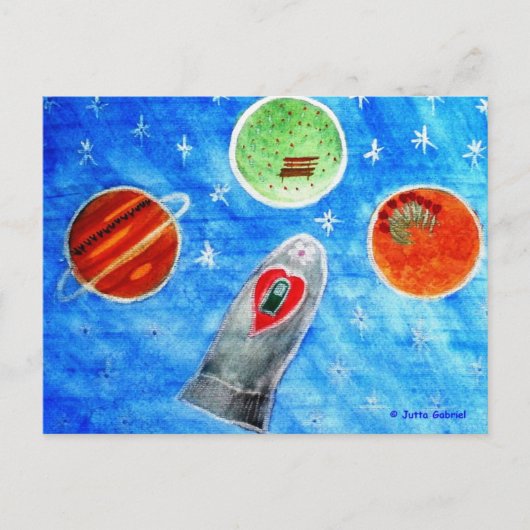 Carte Postale ...Printemps Dans L'Espace...art de Jutta Gabriel. (Devant)