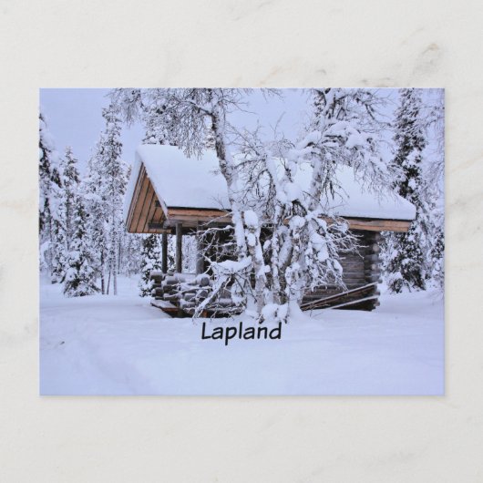 Carte Postale Printemps en Laponie, peinture d'art, (Devant)