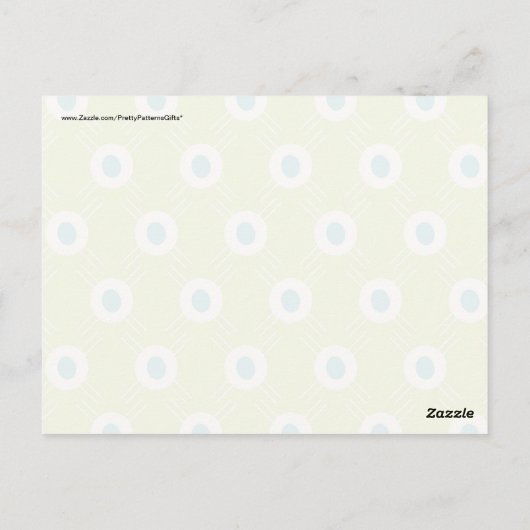 Carte Postale Printemps Lime Green Blue Cercles Mère's Day Cadea (Dos)