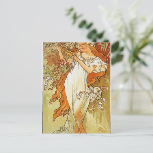 Carte Postale Printemps par Alphonse Mucha (Debout devant)