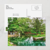 Carte Postale Printemps Vert Réflexions De Vous Penser (Devant / Derrière)