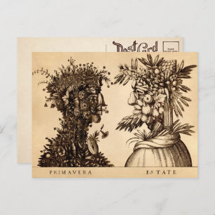 Carte postale Printemps vintage et Art d'été