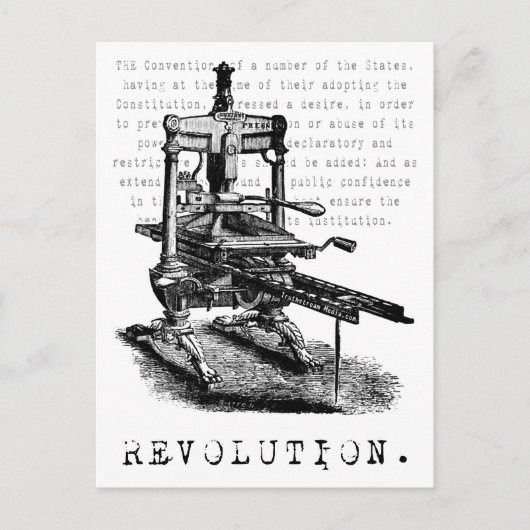 Carte Postale Printing Press = REVOLUTION ! (Devant)