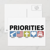 Carte Postale Priorités du GOP (Devant / Derrière)