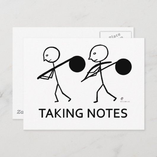 Carte Postale Prise de notes (Devant / Derrière)