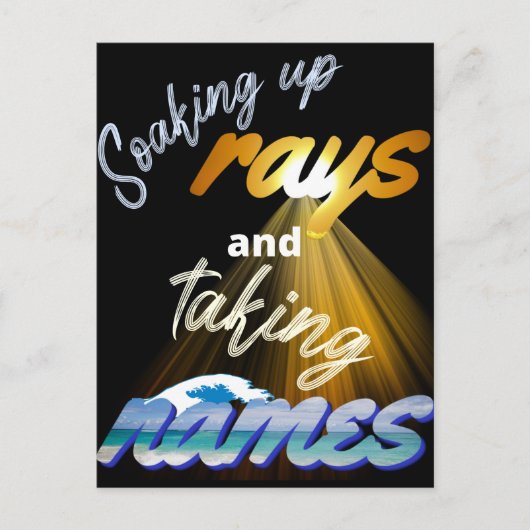 Carte Postale Prise en charge des rayons et prise de noms été (Devant)