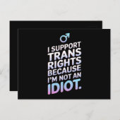 Carte Postale Prise en charge du drapeau transgenre Ally Trans P (Devant / Derrière)