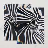 Carte Postale Prisme de ligne déformée Glitch (Devant / Derrière)