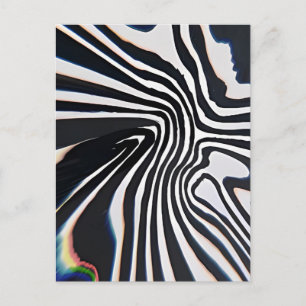 Carte Postale Prisme de ligne déformée Glitch