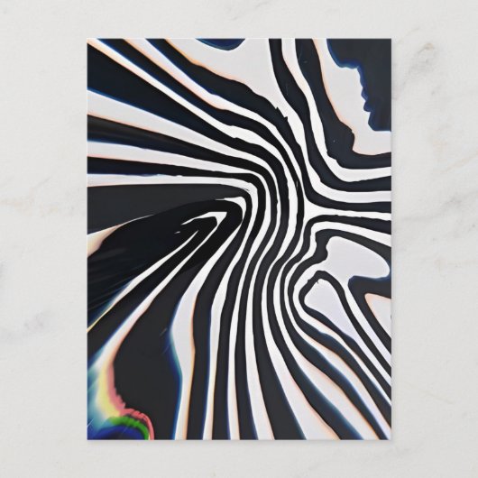 Carte Postale Prisme de ligne déformée Glitch (Devant)