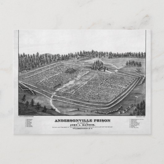 Carte Postale Prison d'Andersonville par John L Ransom (Devant)